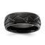 Chisel Stainless Steel Black IP-plated Brushed Center 8.00mm Band