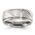 Chisel Stainless Steel Polished with Brushed Center Grooved 9.00mm Band