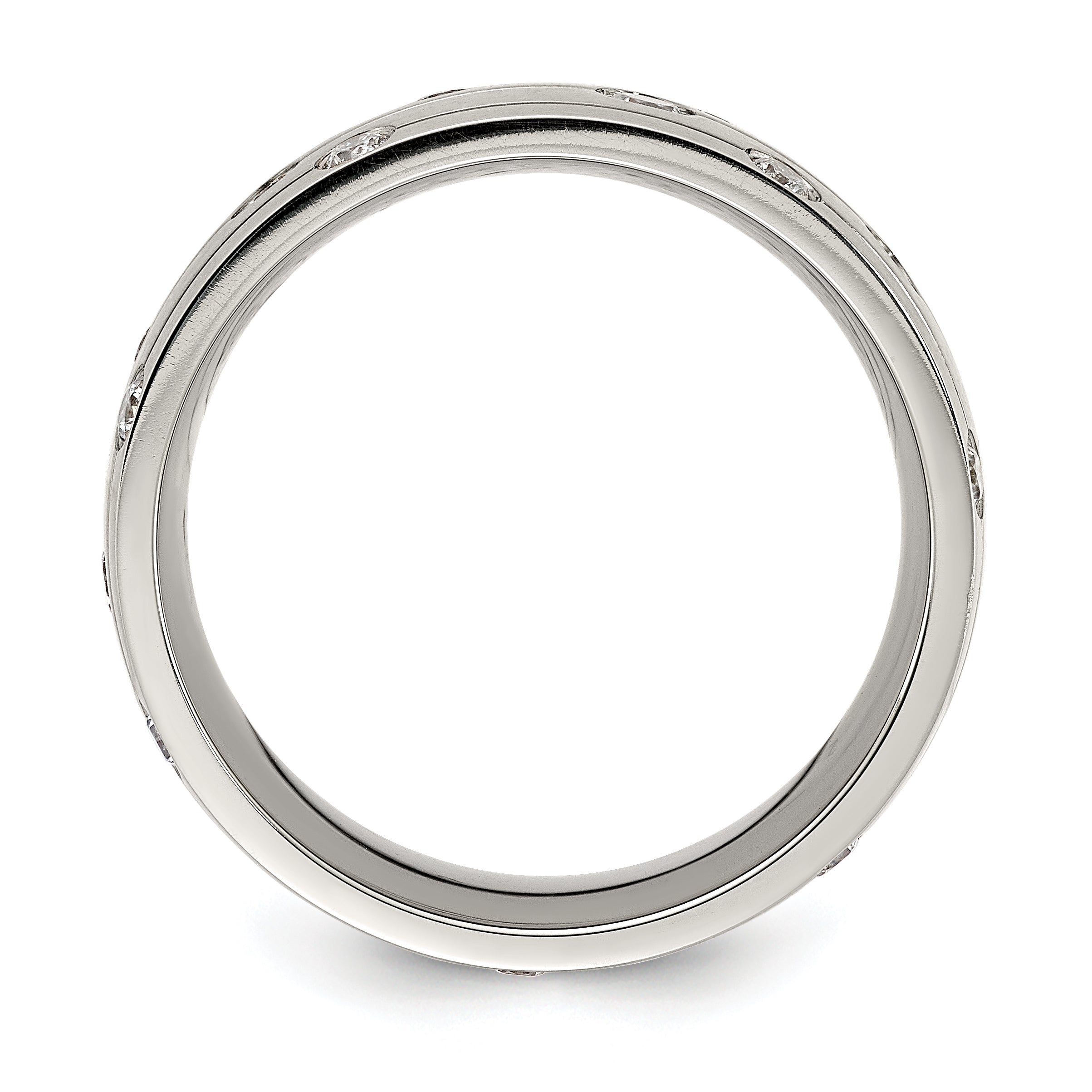 Chisel Stainless Steel Brushed with CZ 8.00mm Band