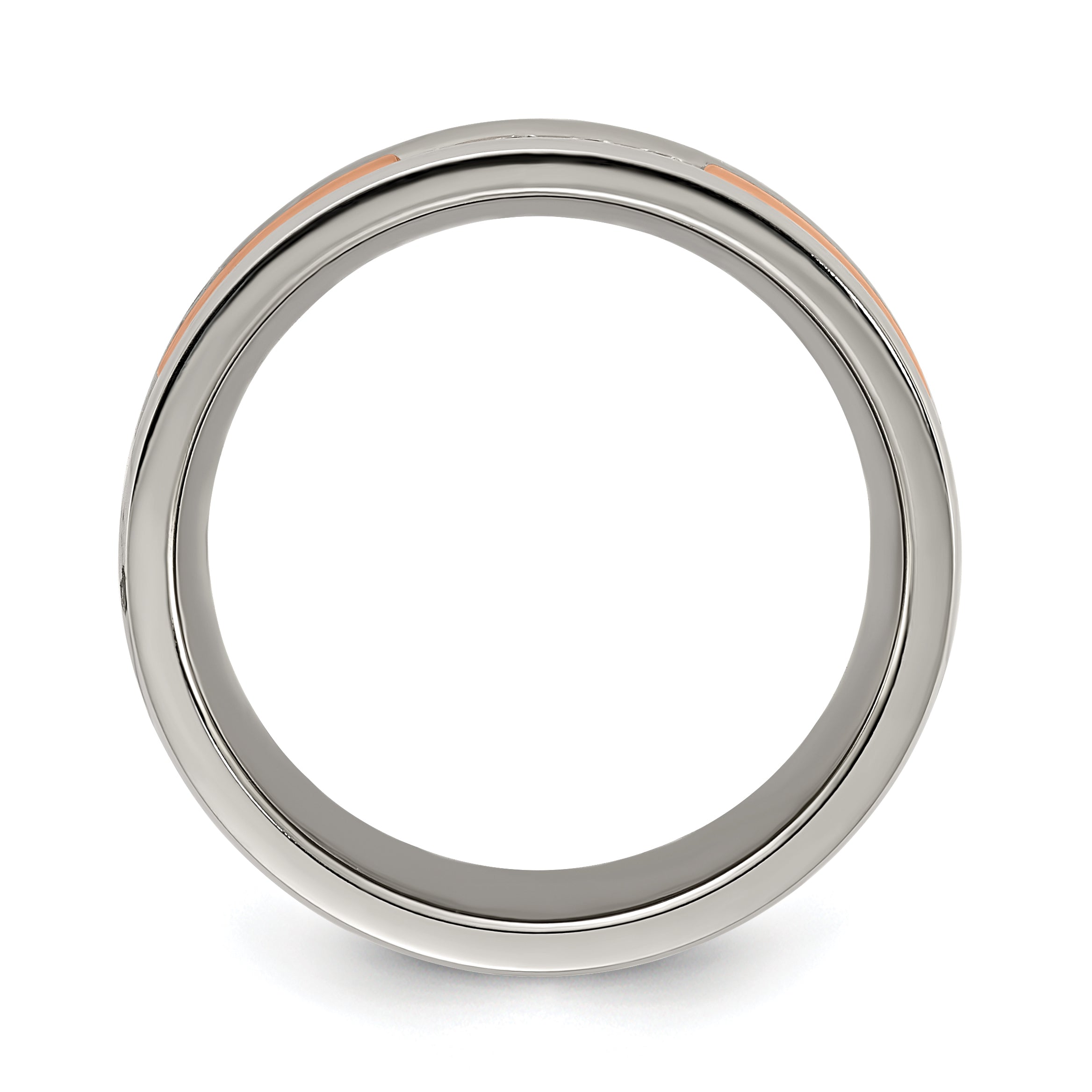 CZ Band Ring in Rose IP-Plated Stainless Steel, 7mm Secondary image