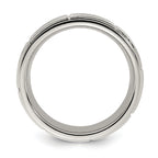 Chisel Stainless Steel Polished with Brushed Center with CZ 7.00mm Band