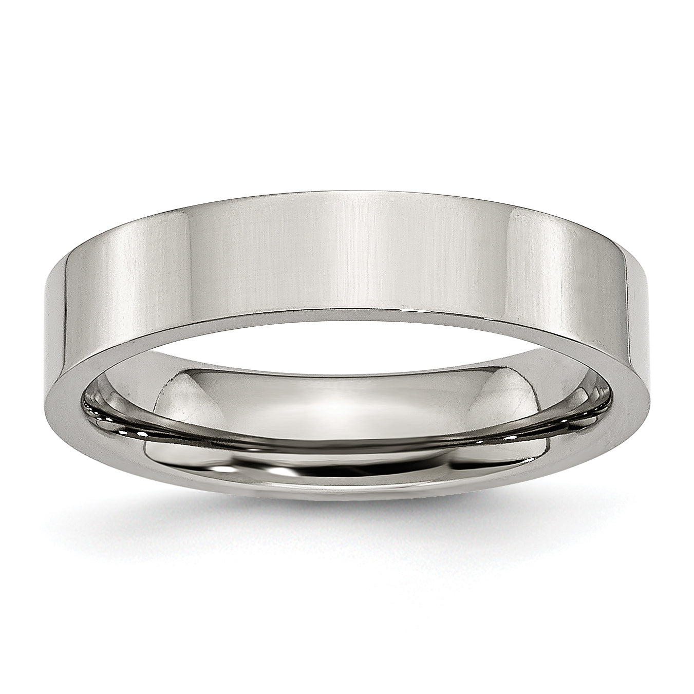 Chisel Stainless Steel Polished 5mm Flat Band Main image