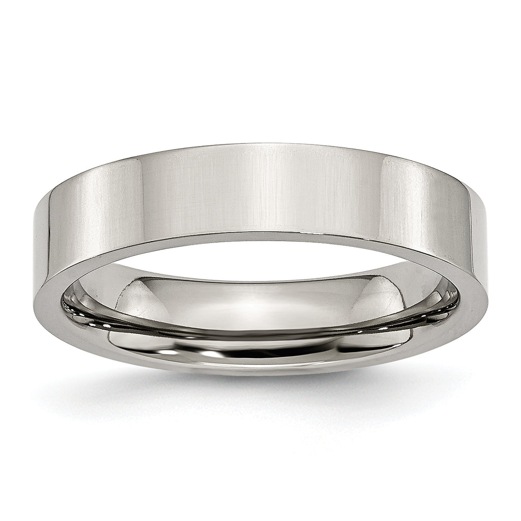 Chisel Stainless Steel Polished 5mm Flat Band