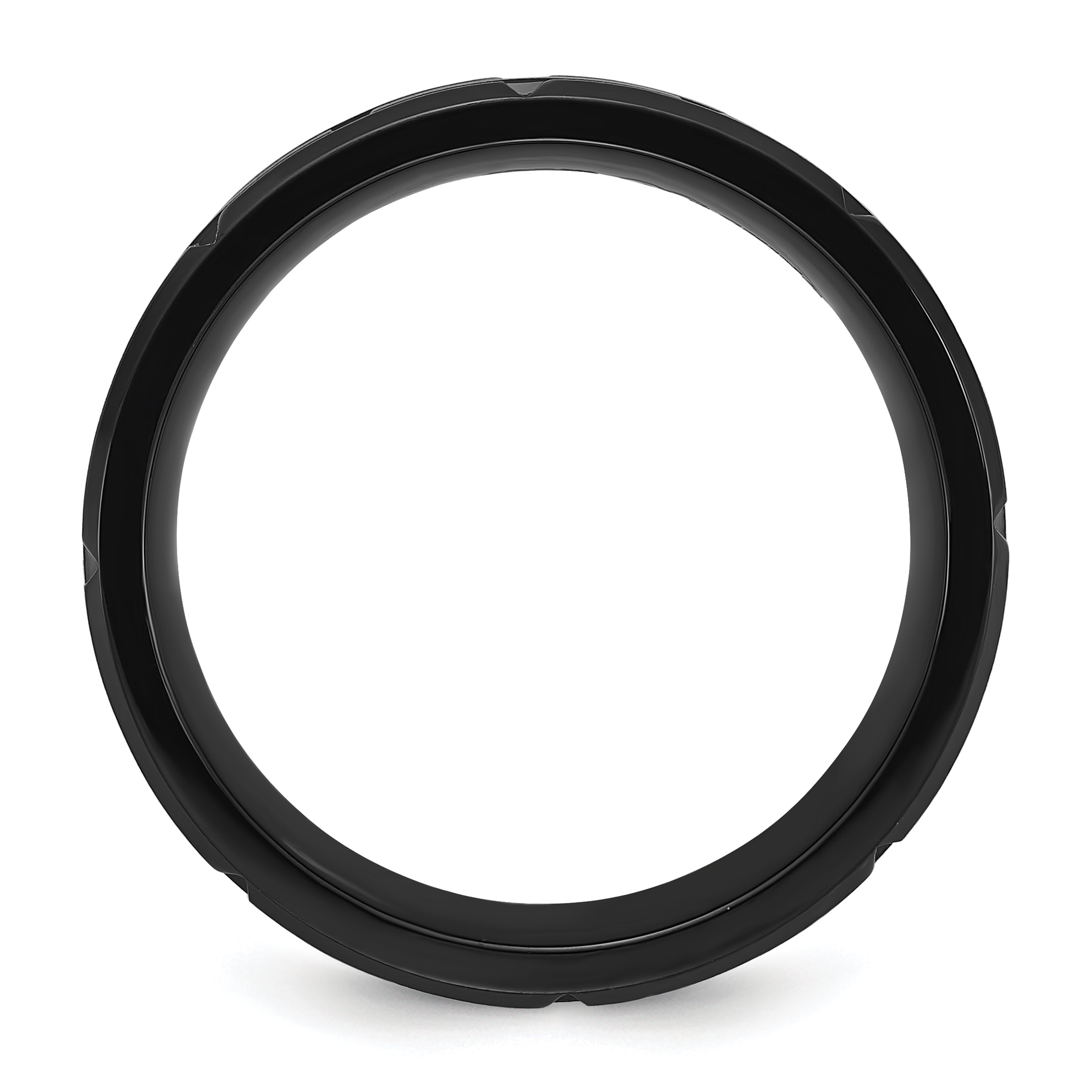 Chisel Stainless Steel Brushed and Polished Black IP-plated 8mm Band