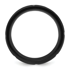 Chisel Stainless Steel Brushed and Polished Black IP-plated 8mm Band