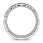 Chisel Stainless Steel Brushed Center with Laser Design Mountains 8mm Band