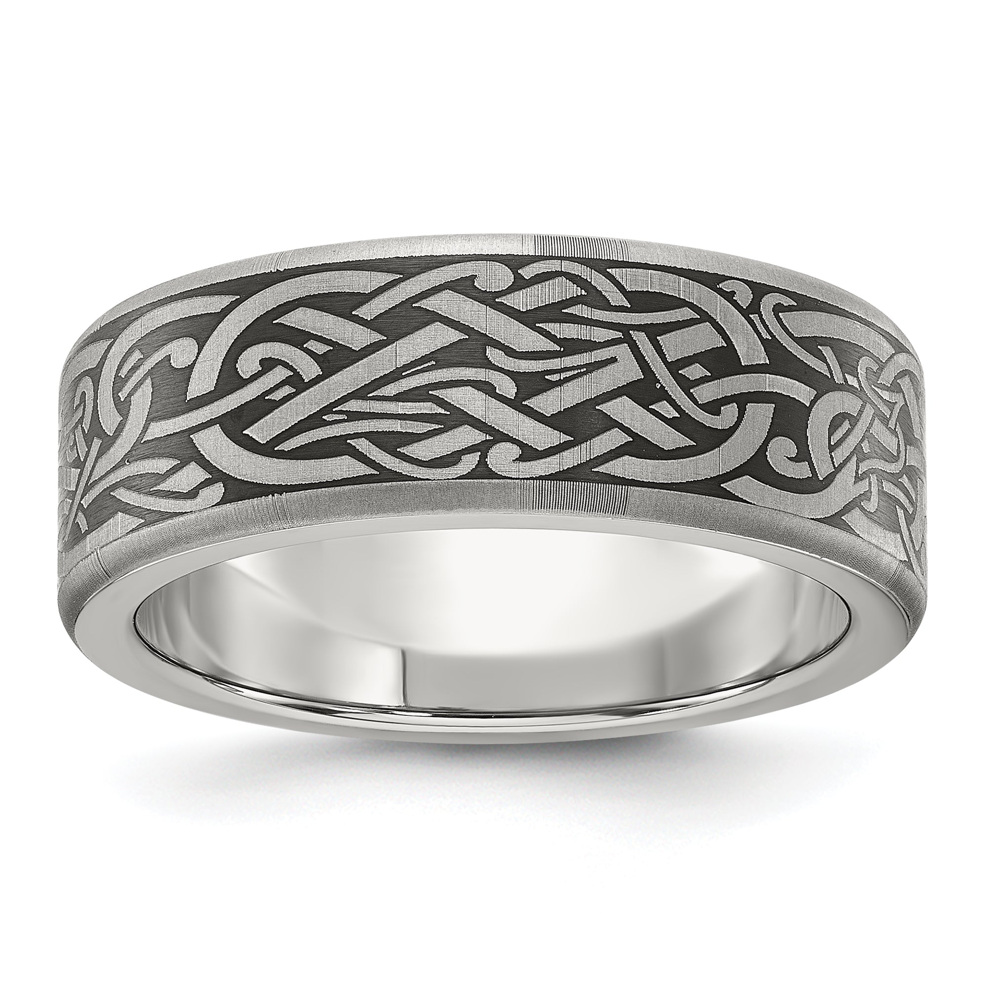 Chisel Stainless Steel Brushed Laser Design 8mm Band Main image