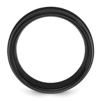 Chisel Stainless Steel Brushed Black IP-plated with Black CZ 8mm Band