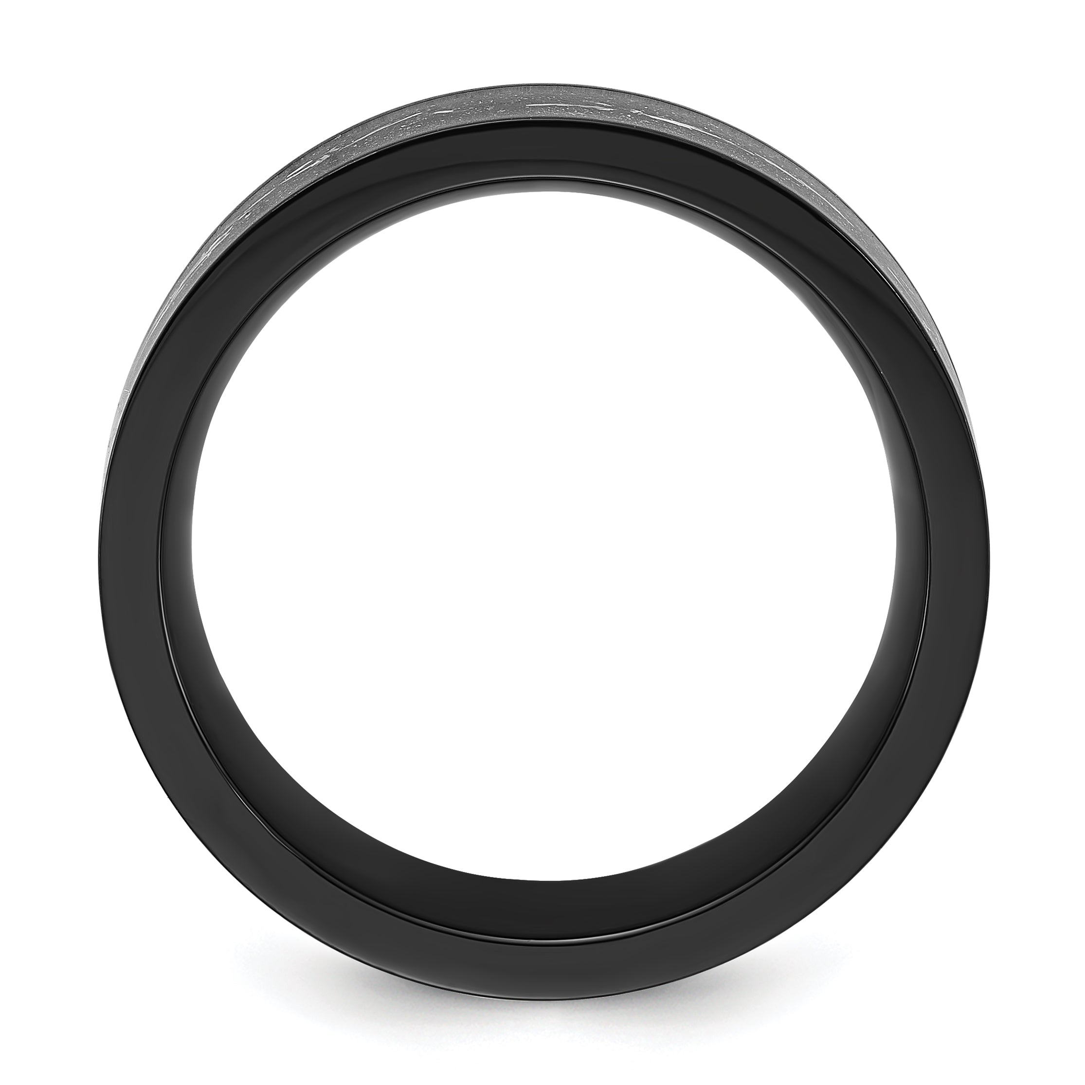 Black & Silver Foil Inlay Wedding Band in Stainless Steel, 8mm Secondary image