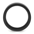 Chisel Stainless Steel Polished Black IP-plated Black and Silver Foil Inlay 8mm Band