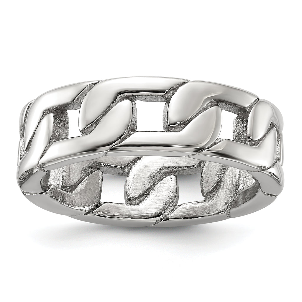 Chisel Stainless Steel Polished Chain Style 7mm Band