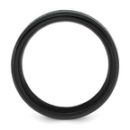 Chisel Stainless Steel Polished Black IP-plated Dragon Design with Green Glow in the Dark Enamel 8mm Band