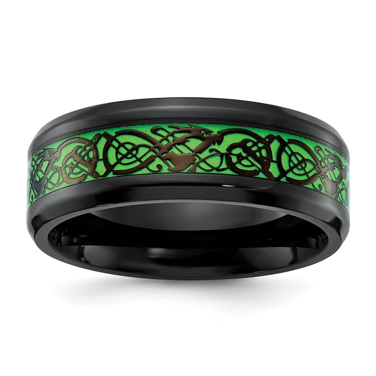 Dragon Wedding Band in Black IP-Plated Stainless Steel, 8mm - Sophia Jewelers Main image