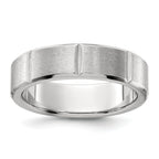 Chisel Stainless Steel Brushed and Polished Grooved 6mm Band