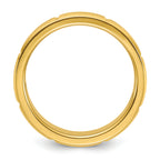 Chisel Stainless Steel Brushed and Polished Yellow IP-plated Grooved 6mm Band