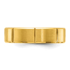 Chisel Stainless Steel Brushed and Polished Yellow IP-plated Grooved 6mm Band