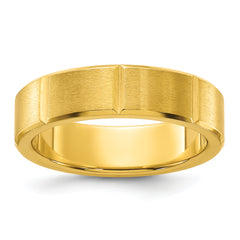 Chisel Stainless Steel Brushed and Polished Yellow IP-plated Grooved 6mm Band