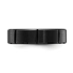 Chisel Stainless Steel Brushed and Polished Black IP-plated Grooved 6mm Band