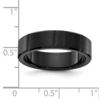 Chisel Stainless Steel Brushed and Polished Black IP-plated Grooved 6mm Band