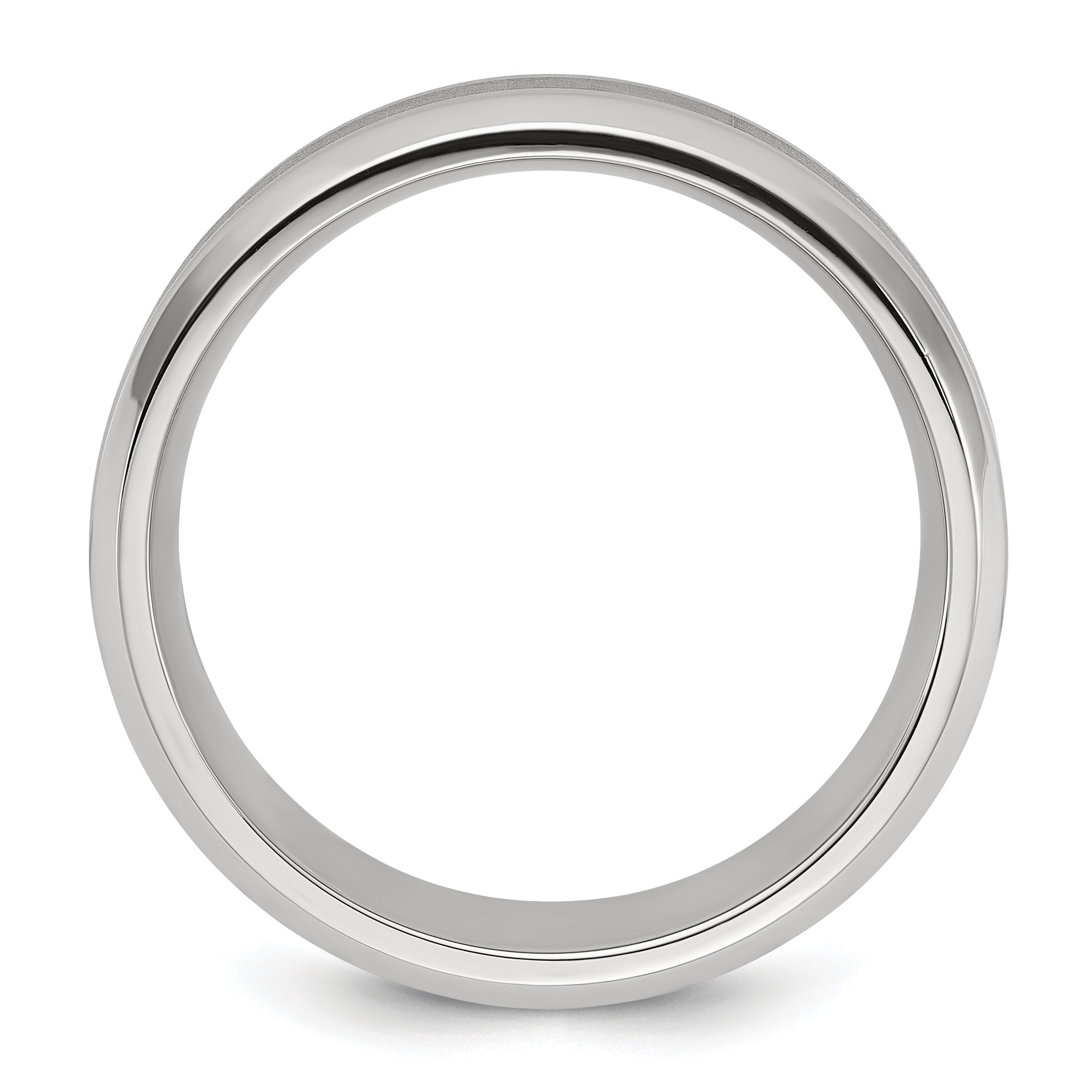 Brushed Center Wedding Band in Stainless Steel, 8mm Secondary image