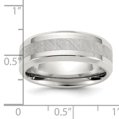 Chisel Stainless Steel Polished with Brushed Center 8mm Band
