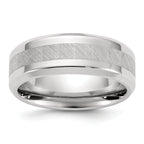 Chisel Stainless Steel Polished with Brushed Center 8mm Band