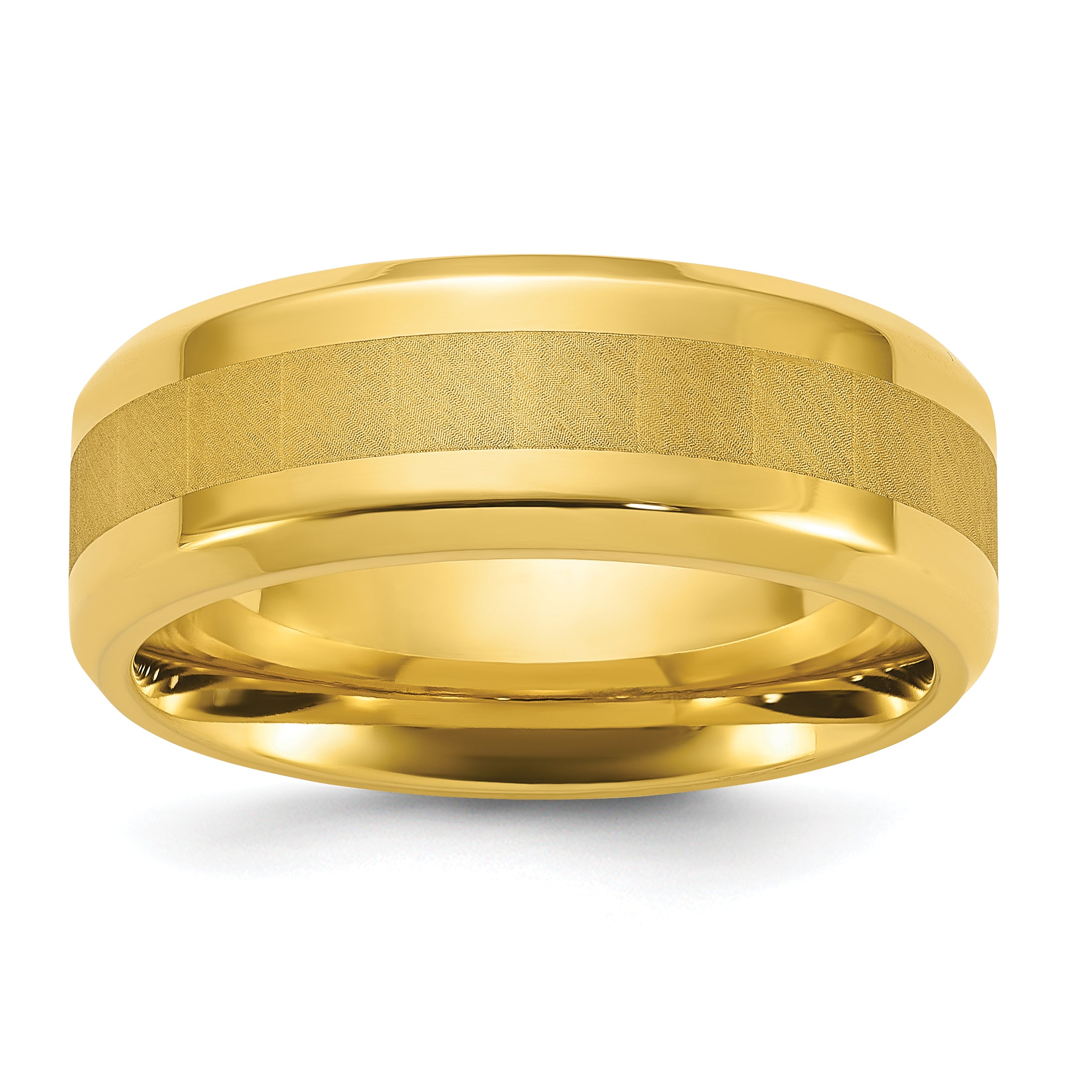 Chisel Stainless Steel Polished Yellow IP-plated Brushed Center 8mm Band Main image