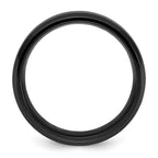 Chisel Stainless Steel Polished Black IP-plated Brushed Center 8mm Band