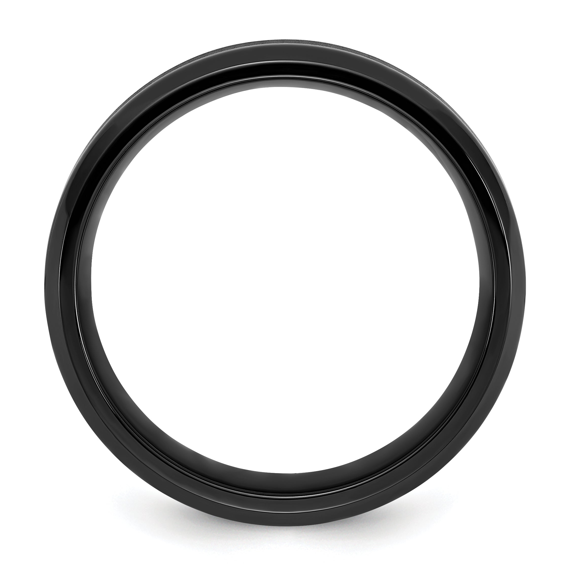 Chisel Stainless Steel Polished Black IP-plated Brushed Center 8mm Band