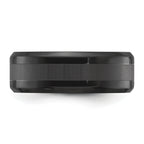 Chisel Stainless Steel Polished Black IP-plated Brushed Center 8mm Band