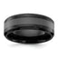 Chisel Stainless Steel Polished Black IP-plated Brushed Center 8mm Band