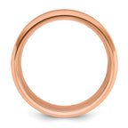 Chisel Stainless Steel Polished Rose IP-plated with Brushed Center 8mm Band