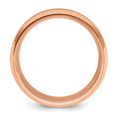 Chisel Stainless Steel Polished Rose IP-plated with Brushed Center 8mm Band
