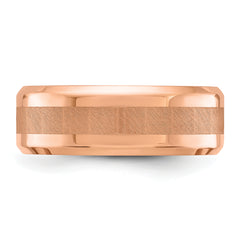 Chisel Stainless Steel Polished Rose IP-plated with Brushed Center 8mm Band