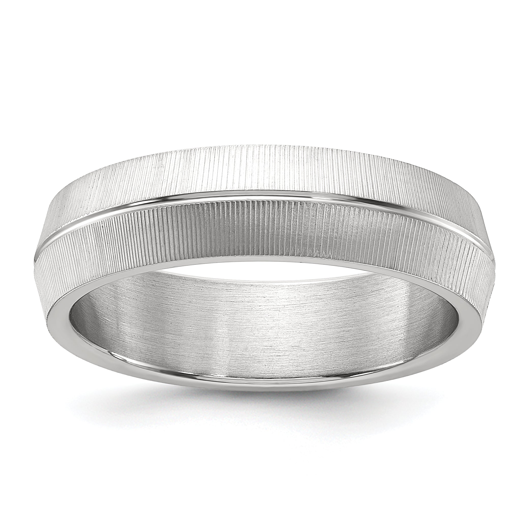 Chisel Stainless Steel Polished and Textured 6mm Band Main image