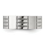 Chisel Stainless Steel Polished and Grooved 8mm Band