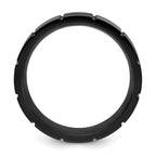 Chisel Stainless Steel Polished Black IP-plated Grooved 8mm Band