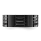 Chisel Stainless Steel Polished Black IP-plated Grooved 8mm Band