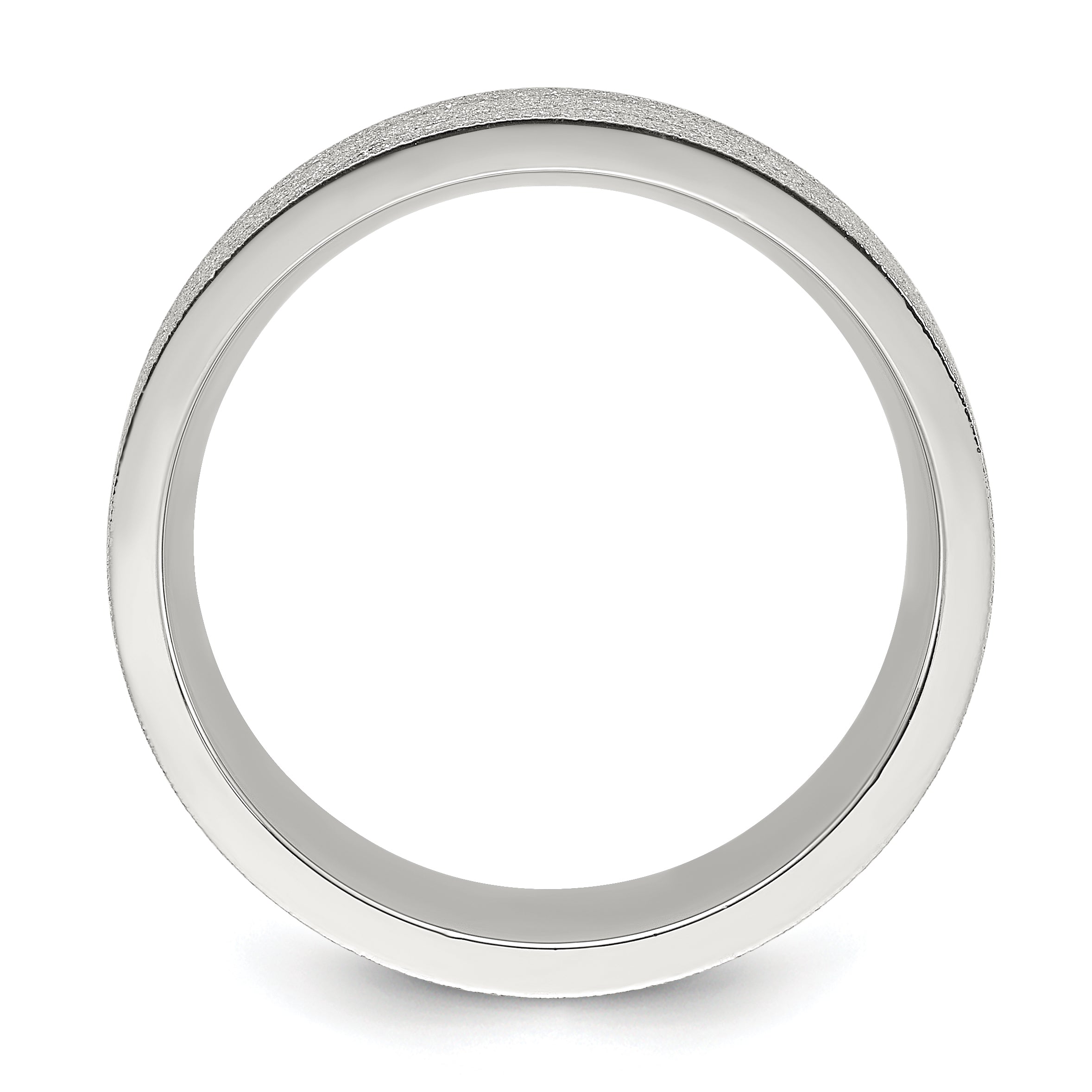 Laser-Cut Grooved Wedding Band in Stainless Steel, 8mm Secondary image