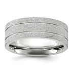Chisel Stainless Steel Polished Laser-cut and Grooved 8mm Band