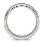 Chisel Stainless Steel Brushed and Polished Enameled with CZ 8mm Band