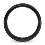 Chisel Stainless Steel Brushed and Polished Black IP-plated with CZ 8mm Band