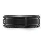 Chisel Stainless Steel Brushed and Polished Black IP-plated with CZ 8mm Band