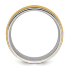 Chisel Stainless Steel Polished with Brushed Yellow IP-plated Center 8mm Band