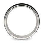 Chisel Stainless Steel Polished with Brushed Black IP-plated Center 8mm Band