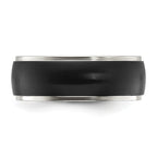 Chisel Stainless Steel Polished with Brushed Black IP-plated Center 8mm Band