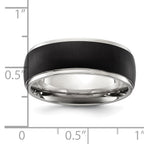 Chisel Stainless Steel Polished with Brushed Black IP-plated Center 8mm Band
