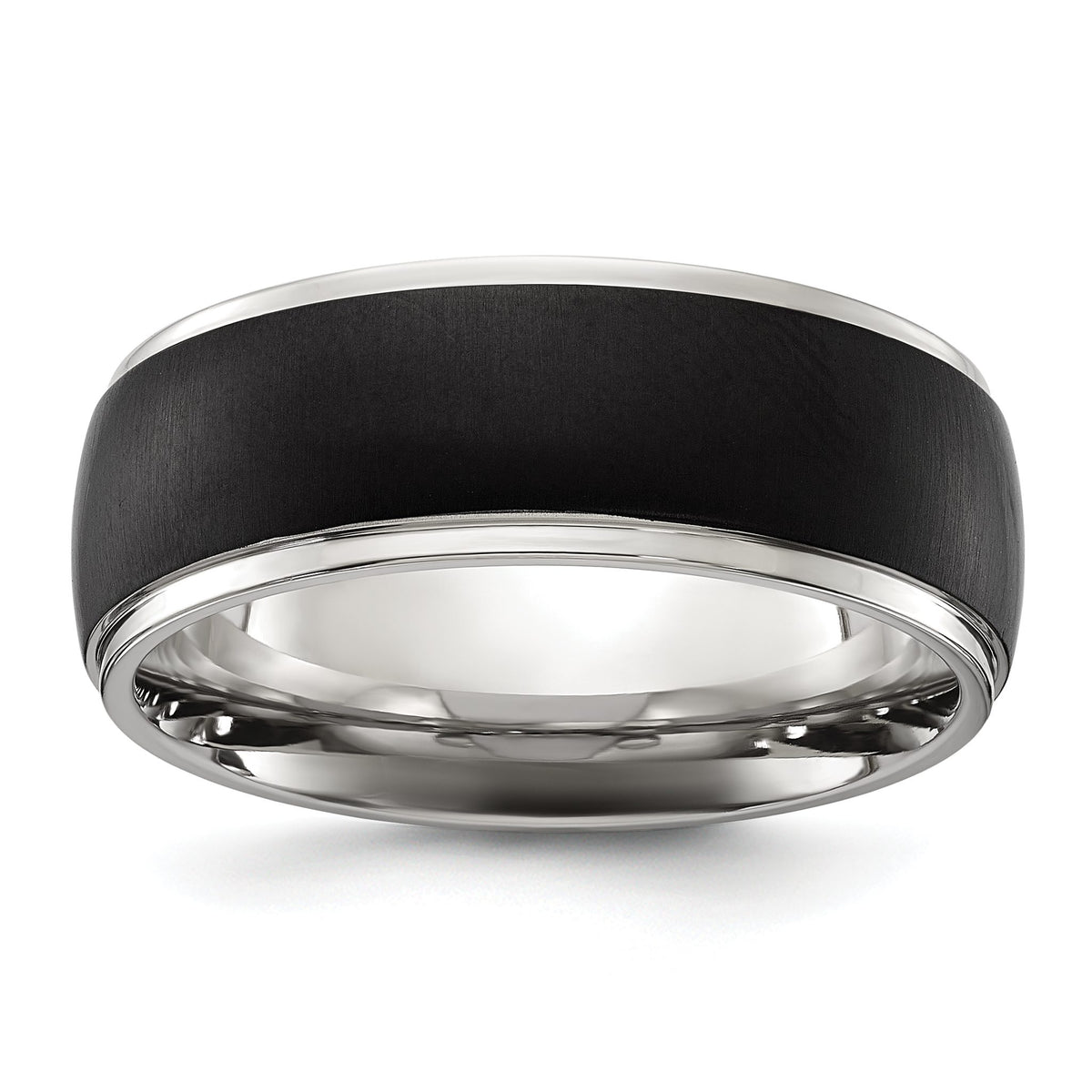 Chisel Black IP Center Wedding Band in Stainless Steel, 8mm, Size 8–13 - Sophia Jewelers Main image