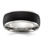 Chisel Stainless Steel Polished with Brushed Black IP-plated Center 8mm Band