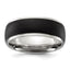 Chisel Stainless Steel Polished with Brushed Black IP-plated Center 8mm Band